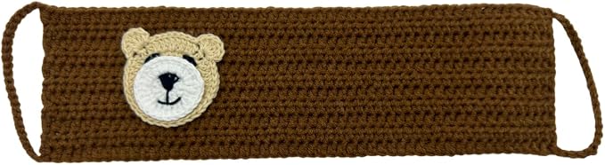 Handmade Crochet Bear Mug Cozy – Brown and White