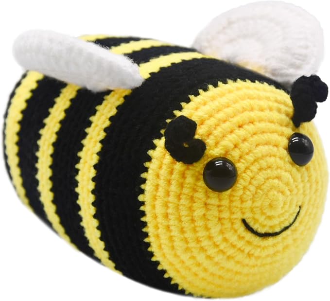Handmade Crochet Bumblebee Plush Toy – 6 Inches