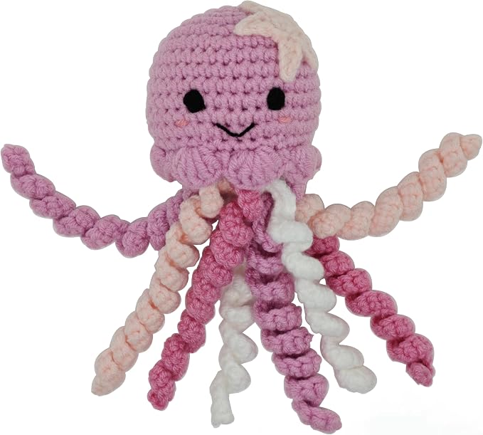 Crochet Octopus Plush Toy – Blue or Pink Baby Gift