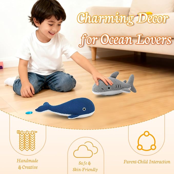 Crochet Ocean Animal Plush Toys 2-Pack – 10 Inches