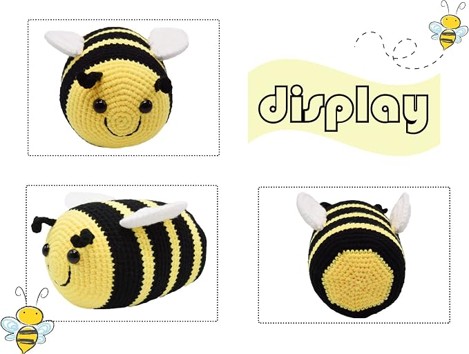 Handmade Crochet Bumblebee Plush Toy – 6 Inches