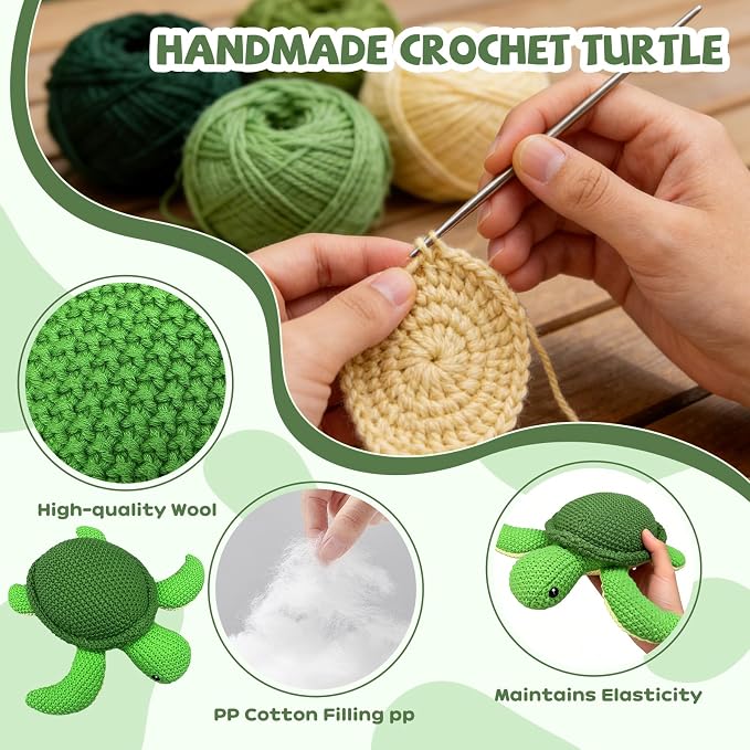 Green Crochet Sea Turtle Plush Toy – Handmade Style