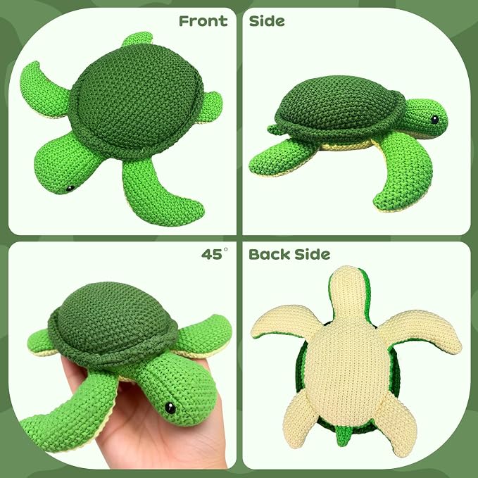 Green Crochet Sea Turtle Plush Toy – Handmade Style