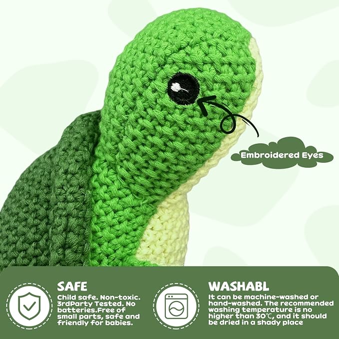 Green Crochet Sea Turtle Plush Toy – Handmade Style