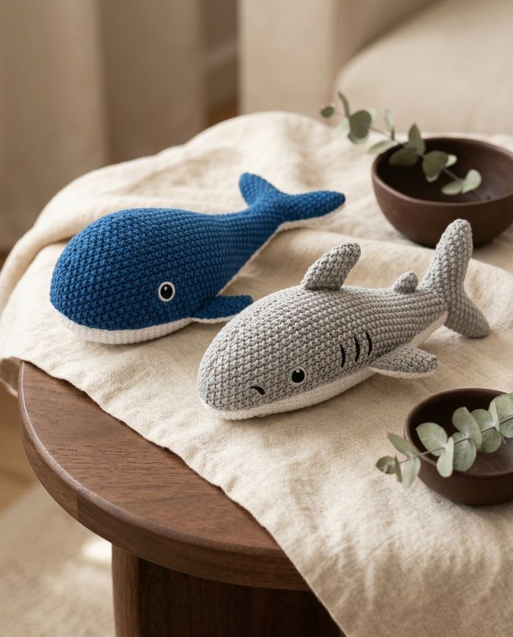 Crochet Ocean Animal Plush Toys 2-Pack – 10 Inches